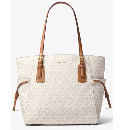 michael michael kors medium east west signature tote vanilla|michael michael kors voyager east west signature tote.